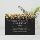 Invitation 50e anniversaire de Mariage Lumières or (Debout devant)