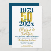 Invitation 50e anniversaire de Mariage Moderne (Devant / Derrière)