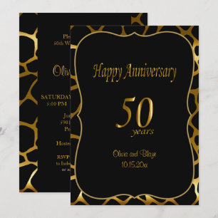 Invitation 50e anniversaire de mariage Motif Girafe