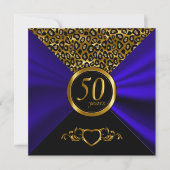 Invitation 50e anniversaire de mariage | Motif léopard (Devant)