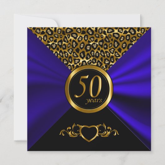 Invitation 50e anniversaire de mariage | Motif léopard (Devant)