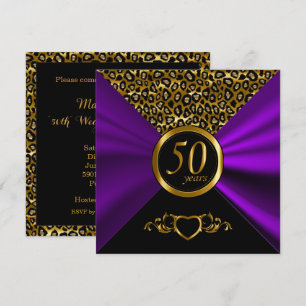 Invitation 50e anniversaire de mariage Motif léopard
