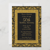 Invitation 50e Anniversaire de Mariage Noces de Glitter Or (Devant)
