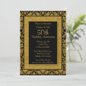Invitation 50e Anniversaire de Mariage Noces de Glitter Or (Debout devant)