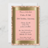 Invitation 50e anniversaire de mariage Noces d'Or et de rose (Dos)