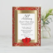 Invitation 50e anniversaire de mariage : noces d'or et de rub (Debout devant)