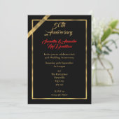 Invitation 50e anniversaire de mariage noir et or (Debout devant)