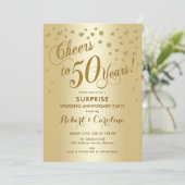 Invitation 50e anniversaire de mariage - Or (Debout devant)