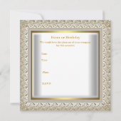 Invitation 50e Anniversaire de Mariage Or Blanc Élégant (Dos)