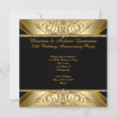 Invitation 50e Anniversaire de Mariage Or Doré Jewel 2 (Dos)