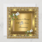 Invitation 50e Anniversaire de Mariage Or Élégant (Devant)