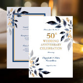 Invitation 50e Anniversaire de Mariage Or et Nuit