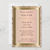 Invitation 50e anniversaire de mariage Or et Rose | Texte DIY (Dos)