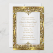Invitation 50e Anniversaire de Mariage Or Pailleté Perle Blan (Dos)