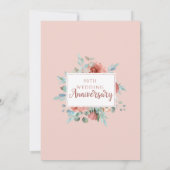 Invitation 50e anniversaire de mariage, or rose, fleurs de me (Dos)