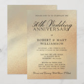 Invitation 50e Anniversaire de Mariage Paillettes (Devant / Derrière)