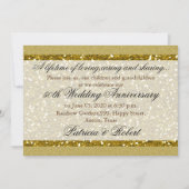 Invitation 50e anniversaire de mariage paillettes dorées (Devant)