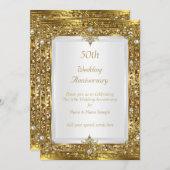 Invitation 50e anniversaire de Mariage Parties scintillant d' (Devant / Derrière)