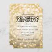 Invitation 50e anniversaire de Mariage Parties scintillant d' (Devant / Derrière)