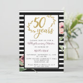 Invitation 50e anniversaire de Mariage Parties scintillant or (Debout devant)