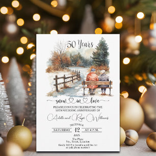 Invitation 50e anniversaire de mariage Paysage hivernal roman