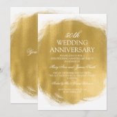 Invitation 50e Anniversaire de Mariage Peinture Dorée (Devant / Derrière)