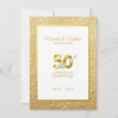 Invitation 50e anniversaire de mariage personnalisé en or (Devant)