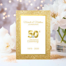 50e anniversaire de mariage personnalisé en or