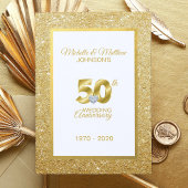 Invitation 50e anniversaire de mariage personnalisé en or