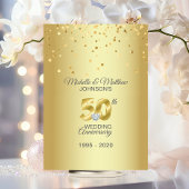 Invitation 50e anniversaire de mariage personnalisé en or