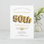 Invitation 50e anniversaire de mariage personnalisé Faux Or (Debout devant)