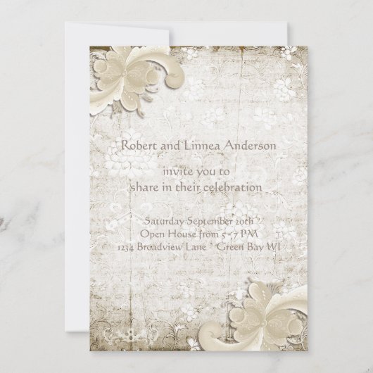 Invitation 50e anniversaire de mariage personnalisé style Tel (Dos)