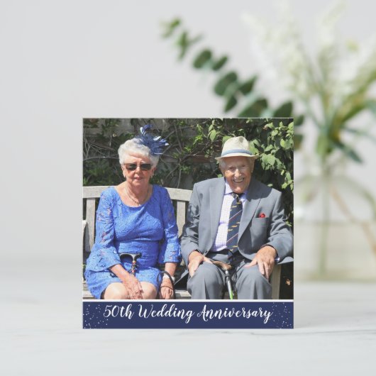 Invitation 50e anniversaire de mariage photo (Debout devant)