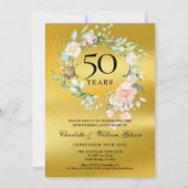 Invitation 50e anniversaire de mariage photo flora (Devant)
