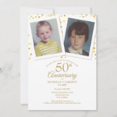 Invitation 50e anniversaire de mariage Photos d'enfance (Devant)