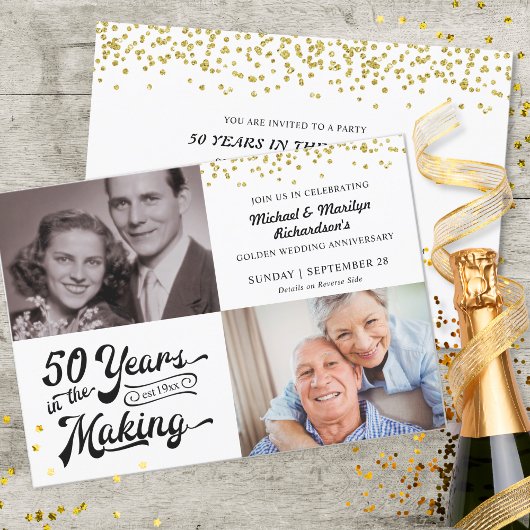 Invitation 50e anniversaire de mariage Photos d'hier et d'auj