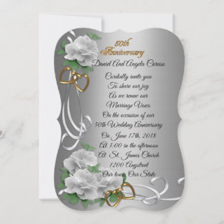 Invitation 50e anniversaire de mariage renouvellement de vœux