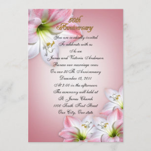 Invitation 50e anniversaire de mariage renouvellement de vœux