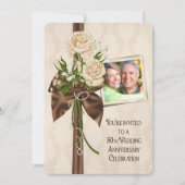 Invitation 50e anniversaire de Mariage Rose (Devant)