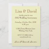 Invitation 50e anniversaire de Mariage Roses d'or (Dos)