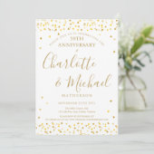 Invitation 50e anniversaire de mariage Signature Cœurs d'or (Debout devant)