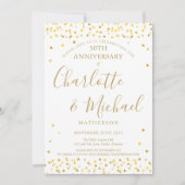 Invitation 50e anniversaire de mariage Signature coeurs dorés (Devant)