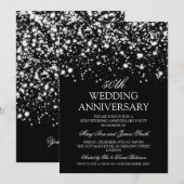 Invitation 50e anniversaire de mariage Silver Midnight Glam (Devant / Derrière)
