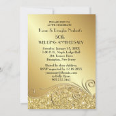 Invitation 50e anniversaire de mariage Sparkle Golden (Dos)