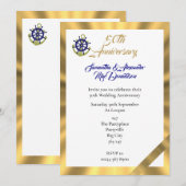 Invitation 50e anniversaire de mariage sur le thème du yachti (Devant / Derrière)