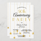Invitation 50e anniversaire de mariage sur mesure Fête en or (Devant / Derrière)