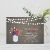 Invitation 50e anniversaire de mariage surprise en bois rusti (Debout devant)