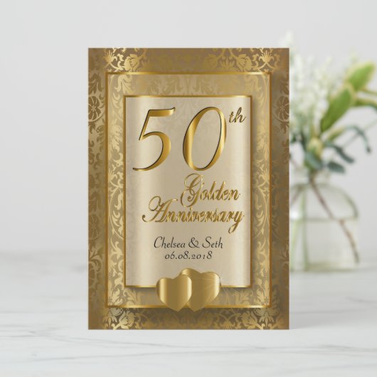 Invitation 50e anniversaire de mariage | Texte DIY (Debout devant)