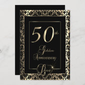 Invitation 50e anniversaire de mariage | Texte DIY (Devant / Derrière)
