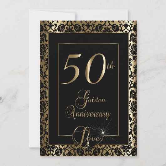 Invitation 50e anniversaire de mariage | Texte DIY (Devant)